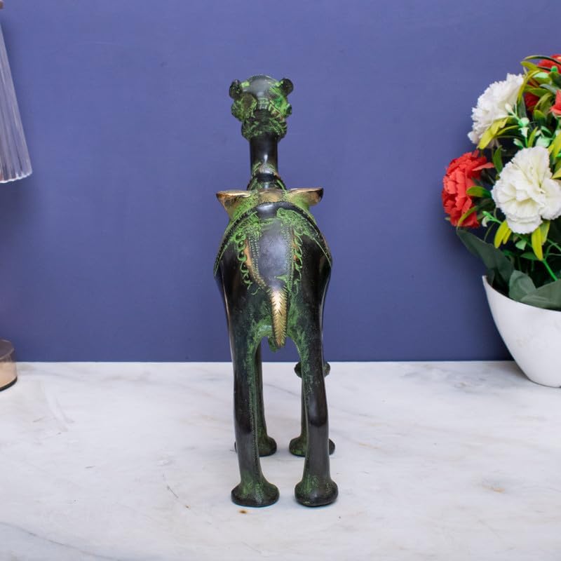 Statuestudio Brass Camel Statue with Gold Finish