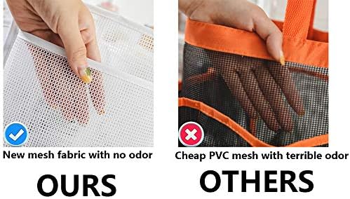 ALYER Mesh Shower Caddy Basket with Large Compartment and 6 Deep Pockets