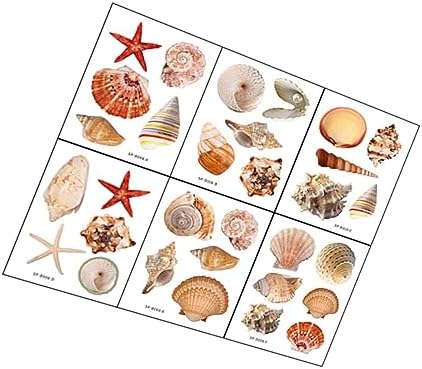 VOSAREA 6 Sheets Shell Pattern Bathtub Stickers
