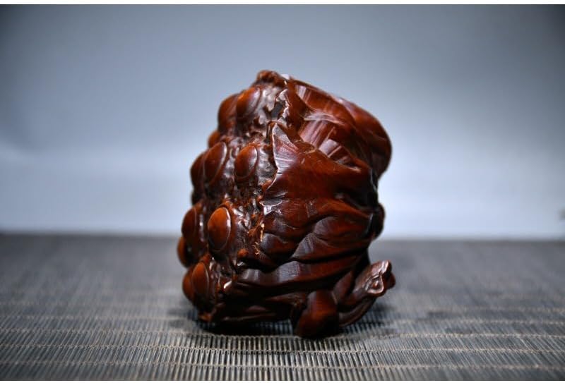Handcrafted Boxwood Lucky Lotus Root Statue