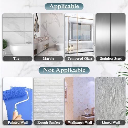 EAGMAK 4 Pack Transparent Shower Caddy Adhesive