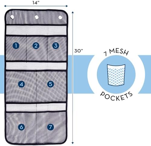 ST INC Shower Caddy - 14x30 Black 7 Pockets for Storage