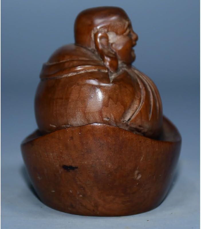 LimpaC Mini Boxwood Maitreya Buddha Sculpture