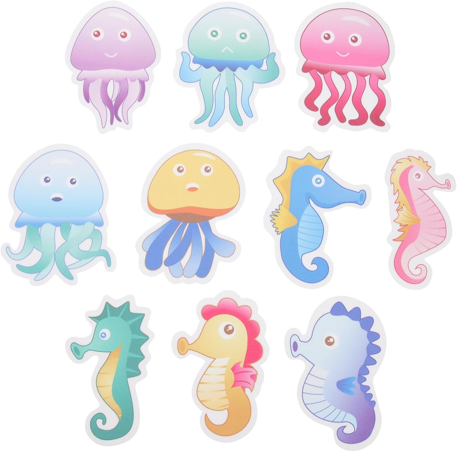 Ciieeo 10pcs Anti Slip Bathtub Stickers with Cartoon Designs
