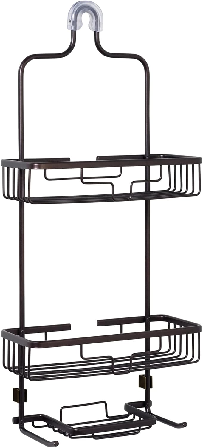 Zenna Home NeverRust Shower Caddy with 2 Shelves and Soap Tray