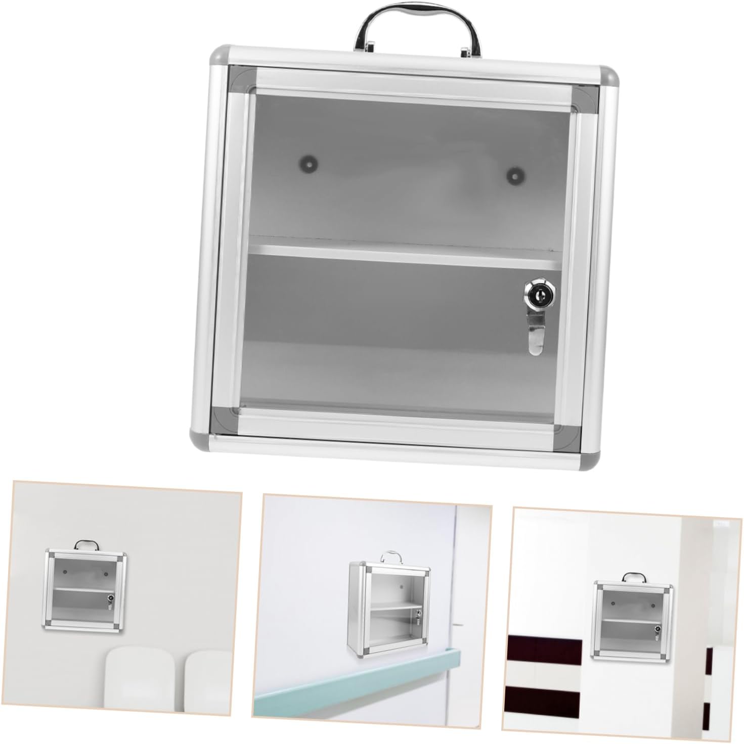 Alipis Wall Mount Medicine Cabinet with Double Compartment