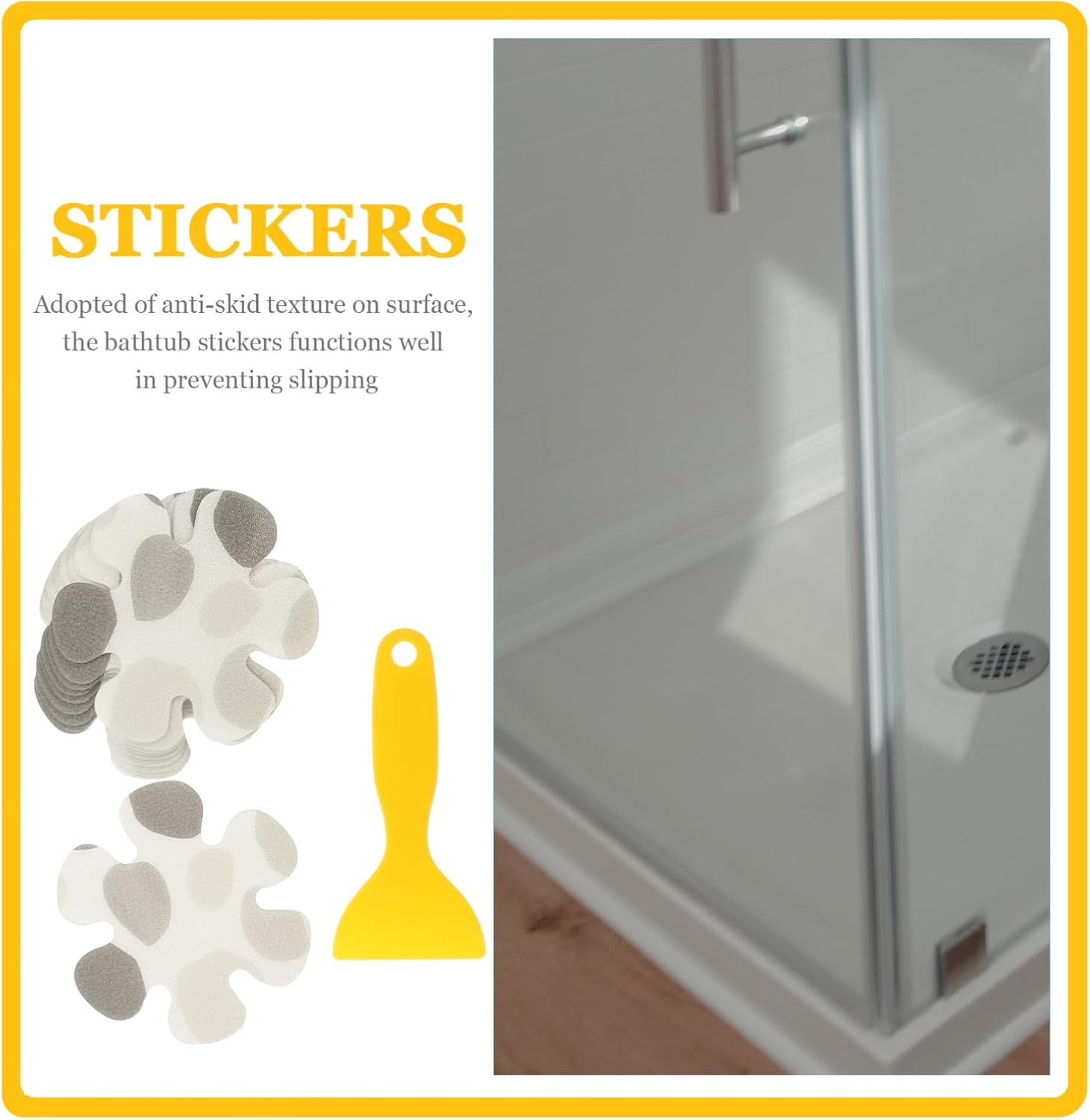 1Set Flower Shape Non-Slip Bathroom Stickers