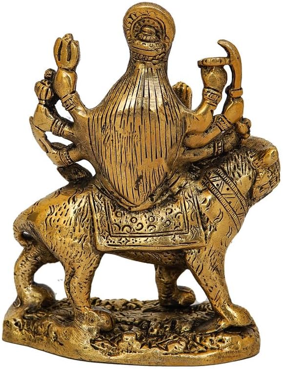 Statuestudio Durga Idol Gold Finish Brass Statue