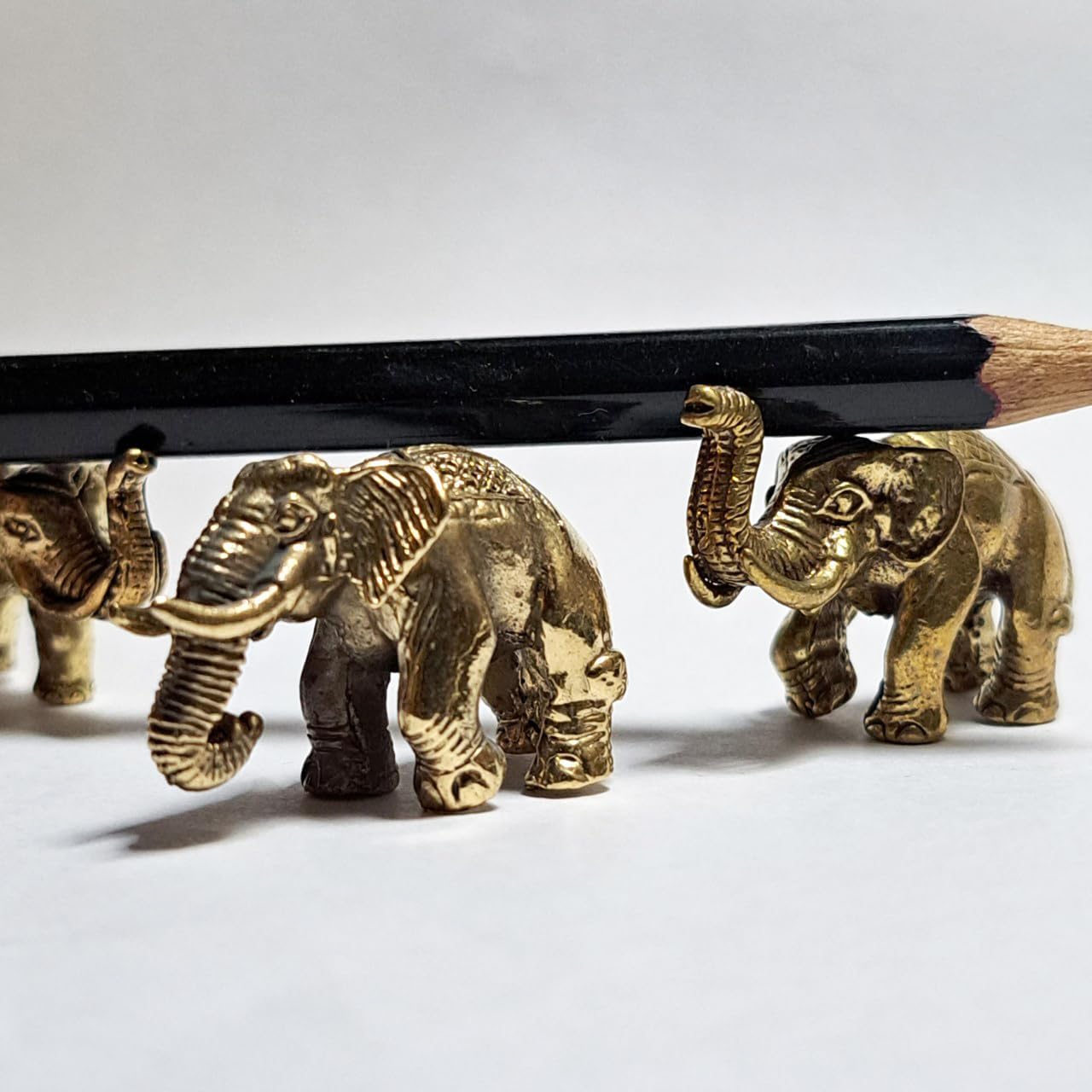 Thai Sawasdee Gold Elephant Statues Set of 3
