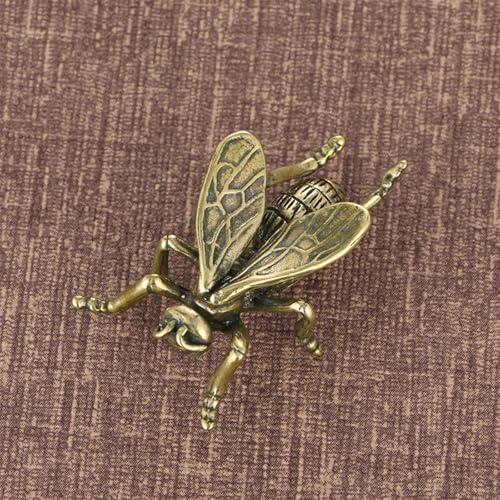 SnowOwl Brass Insect Figurine Set 3PC Gold Beetle Bee Decor