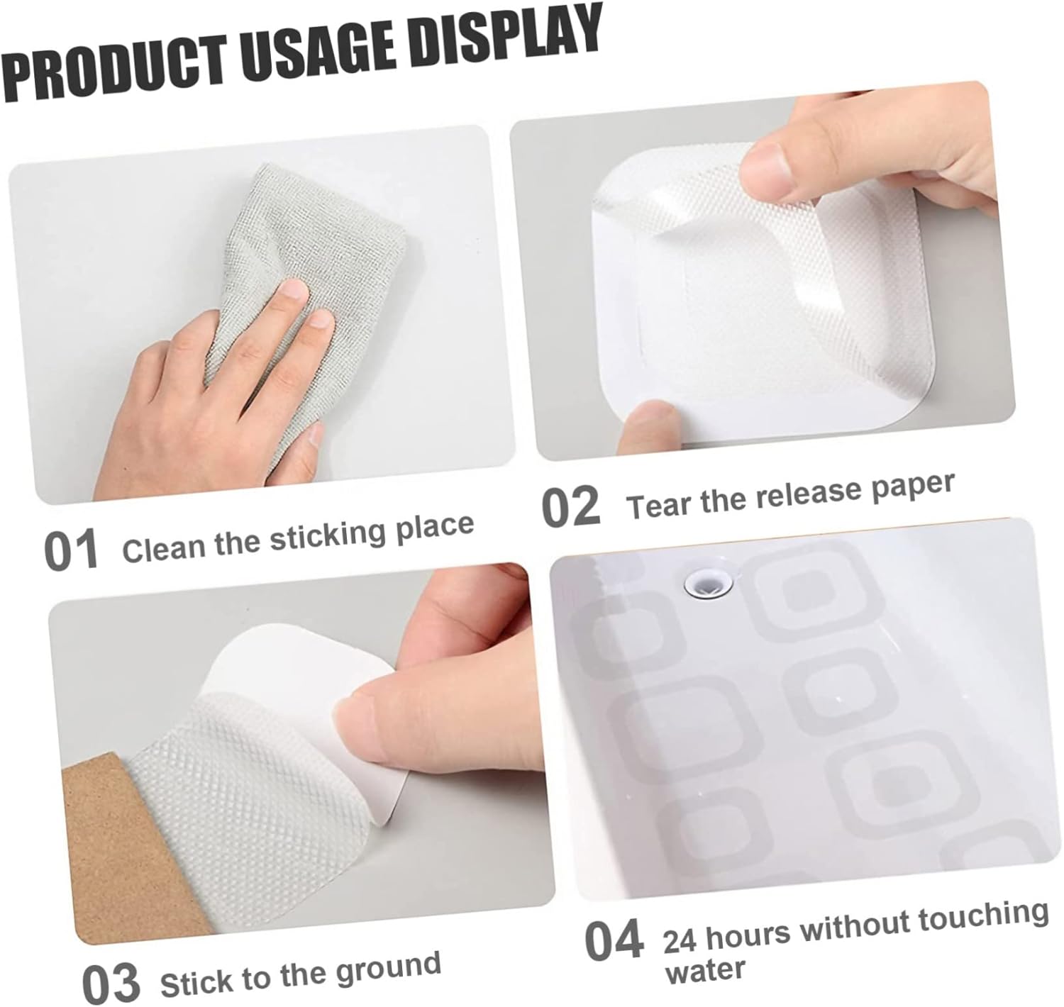 VOSAREA 24Pcs Non-Slip Bathtub Stickers for Bathroom Safety