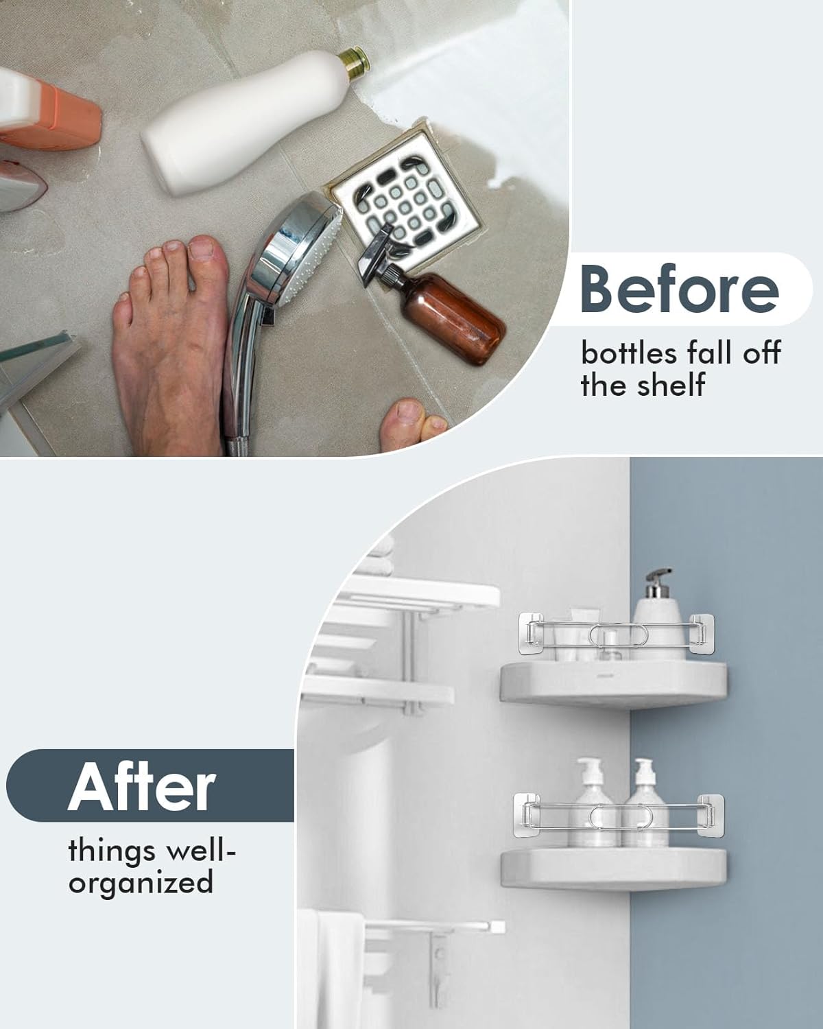 ELETHOR 2-Piece Adjustable RV Shower Caddy