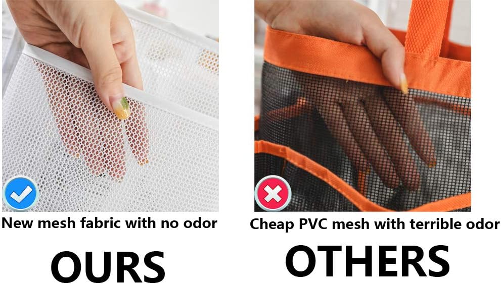ALYER Mesh Shower Caddy Basket with Large Compartment and 6 Deep Pockets