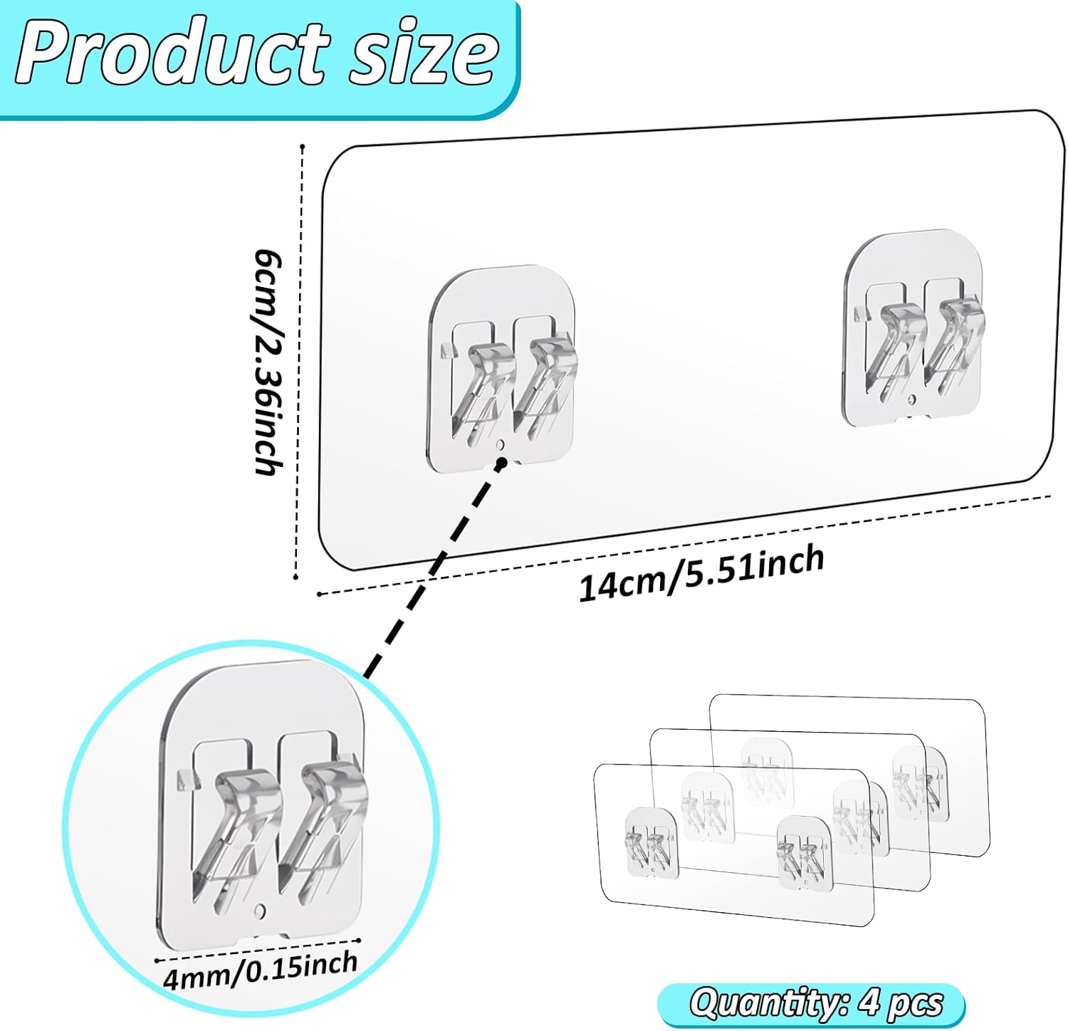cobee 8 Pcs Shower Caddy Adhesive Hooks 1