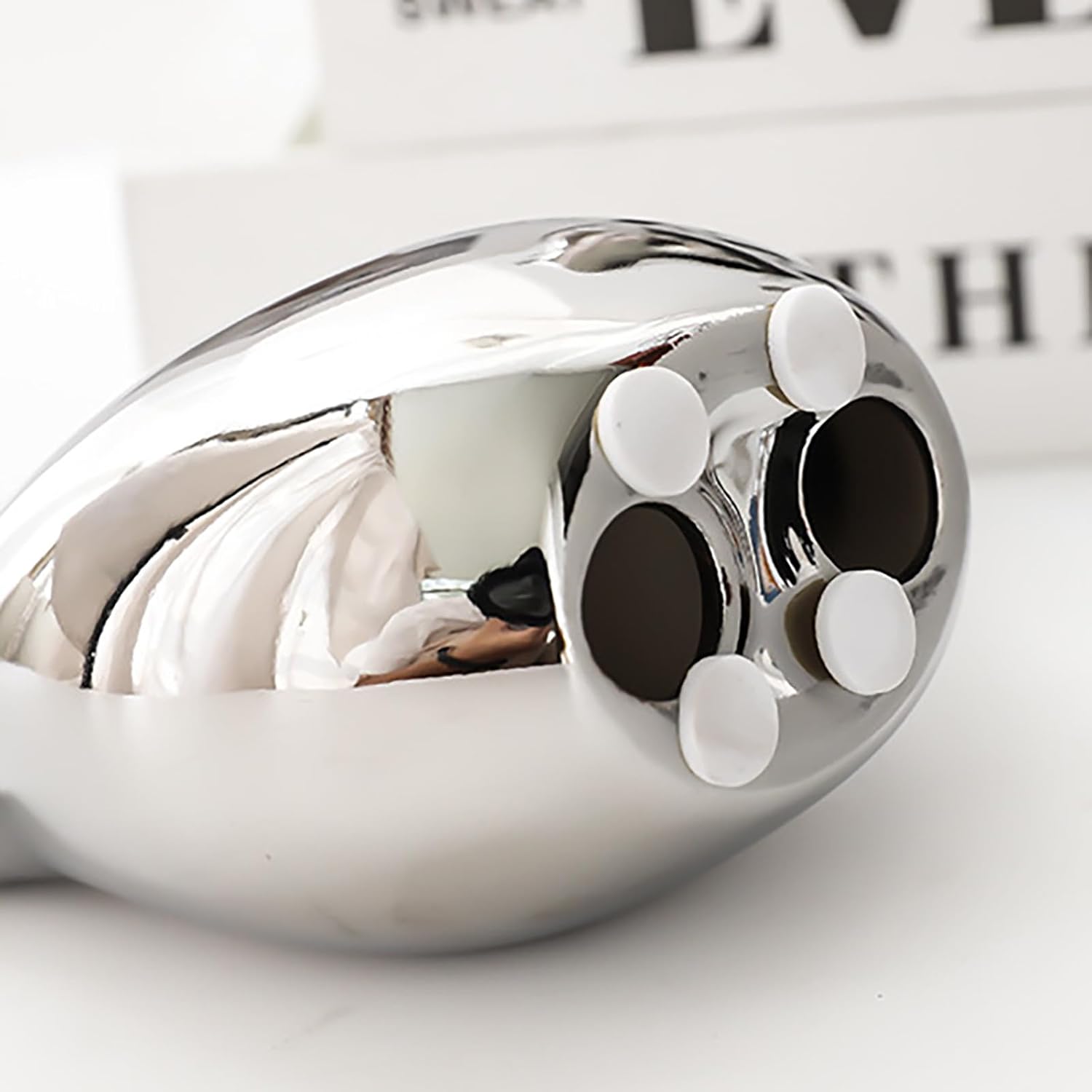 Silver Plated Ceramic Bird Statues for Home Decor