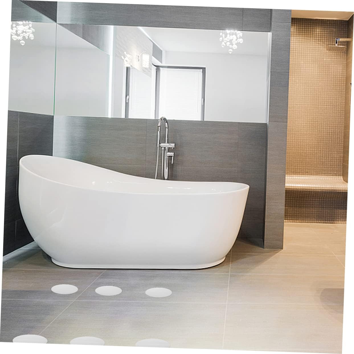 VOSAREA 20Pcs Round Transparent Safety Stickers for Bathrooms Stairs Pools