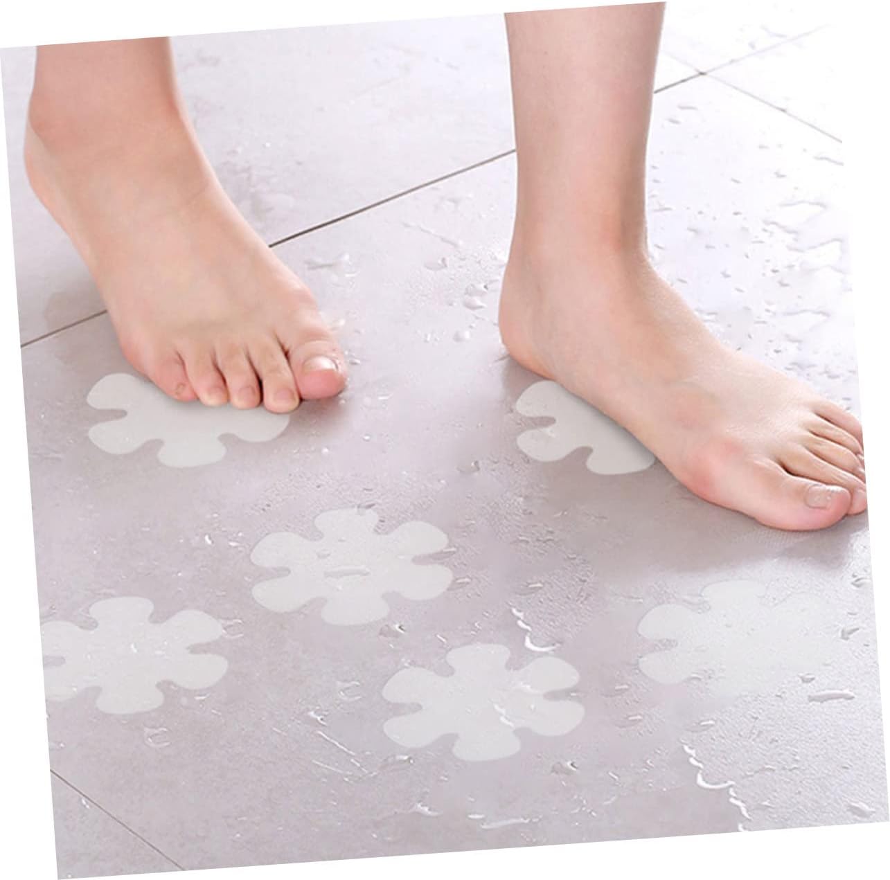 LIFKICH Anti-Slip Flower Stickers for Shower Tub 6 Pack