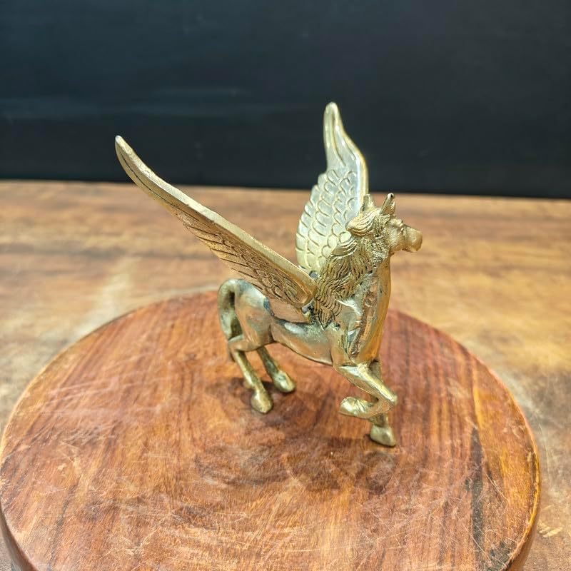 Statuestudio Flying Horse Brass Statue - Gold Finish