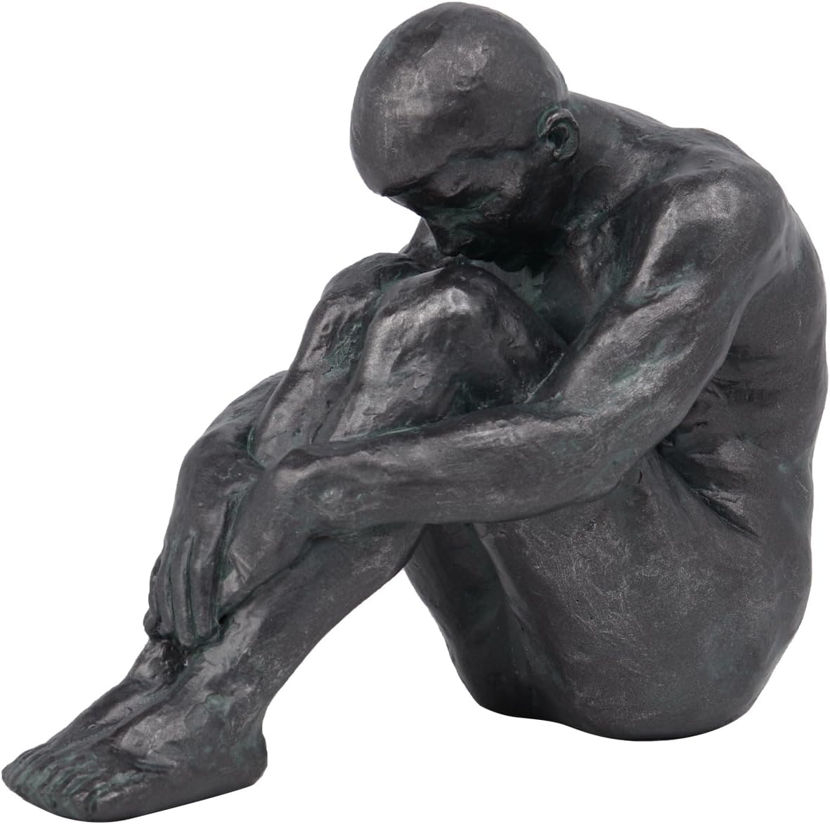 Guichifun Resin Bronze Sitting Man Statue Home Decor