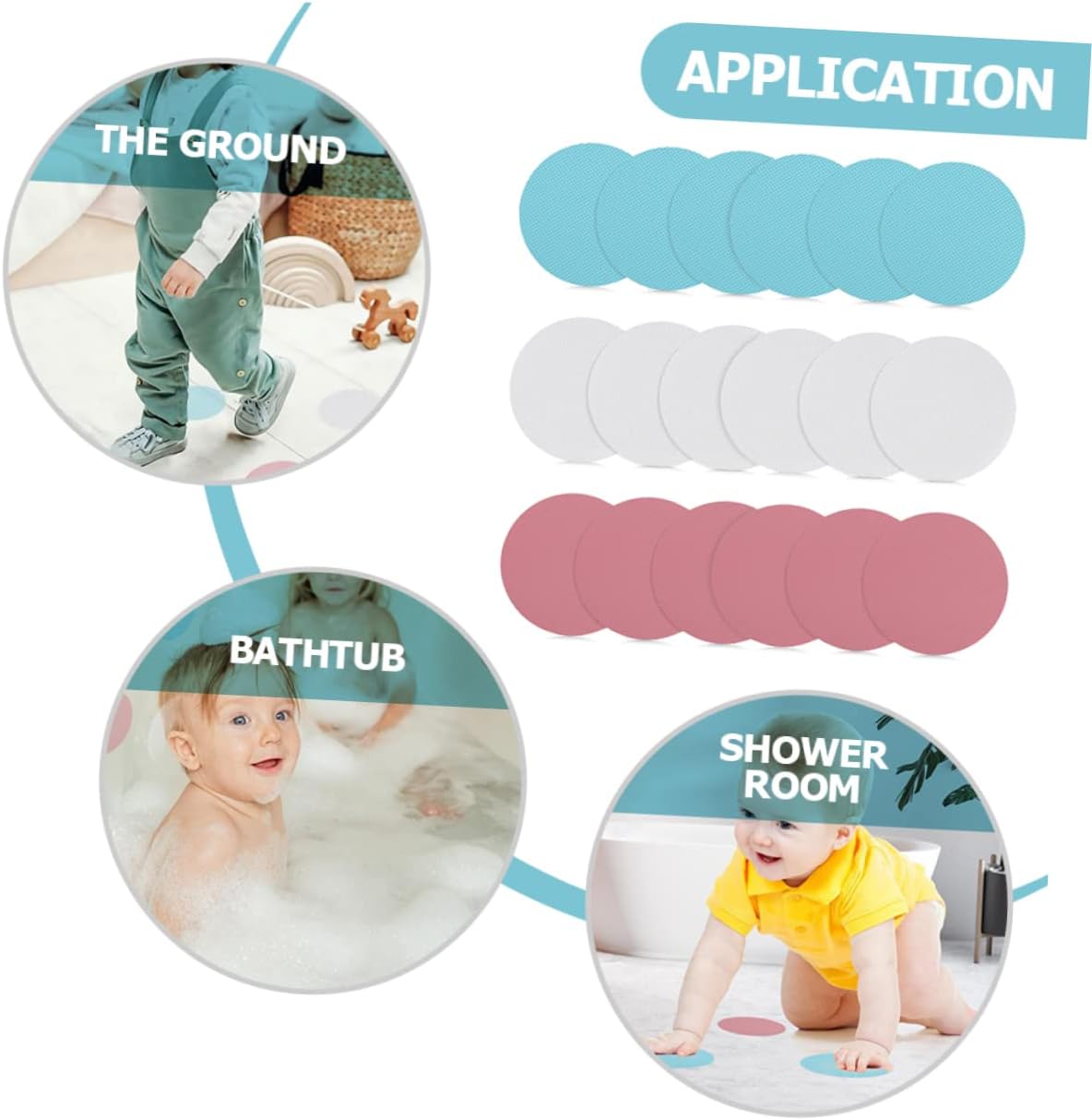 PRETYZOOM 18Pcs Non-Slip Shower Stickers for Bath Safety and Kitchen Use