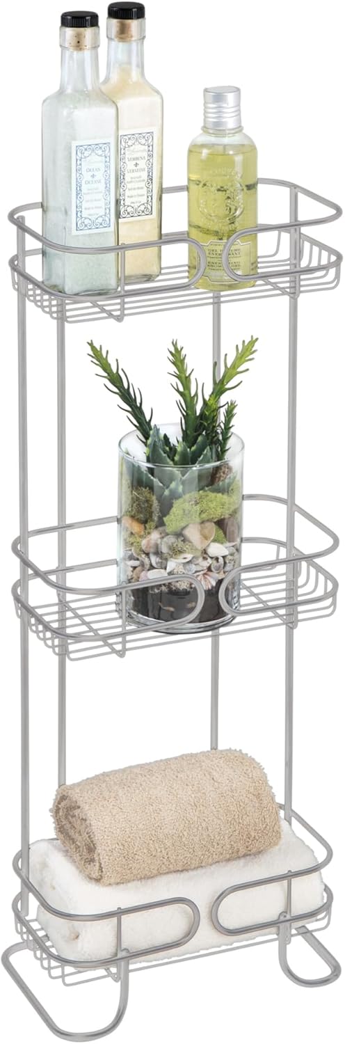 InterDesign iDesign Neo Bathroom Standing Shelves Silver