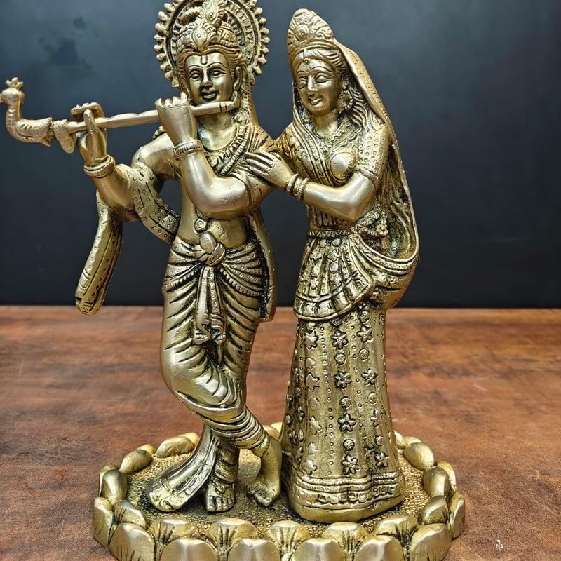 Statuestudio Radha Krishna Statue 10 Inch Brass
