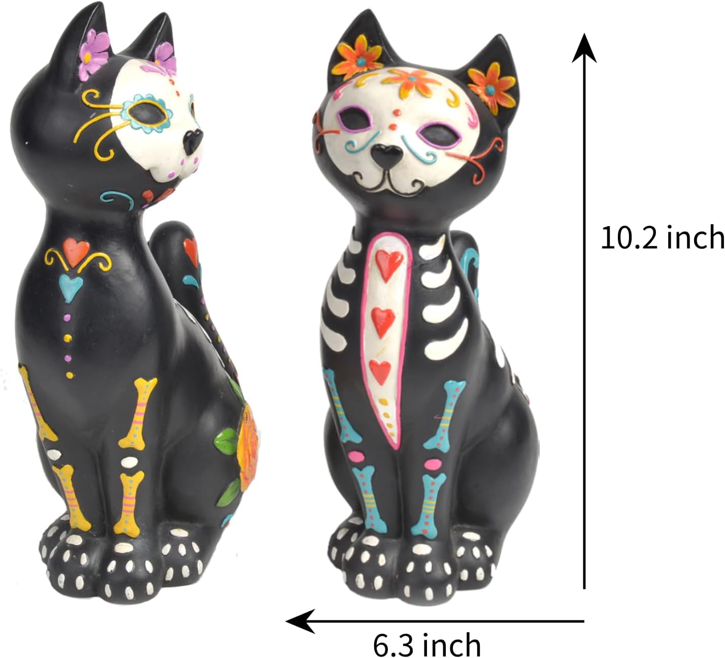Newman House Studio Sugar Skull Figurine Set of 2