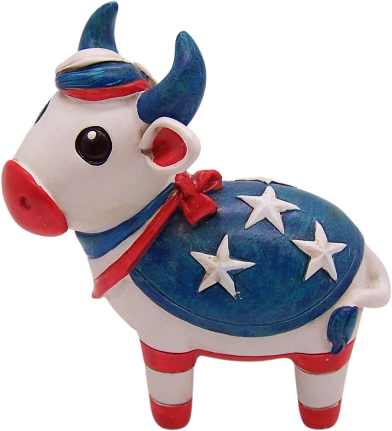 Patriotic Cow with Flag Figurine 5-Inch Home Decor