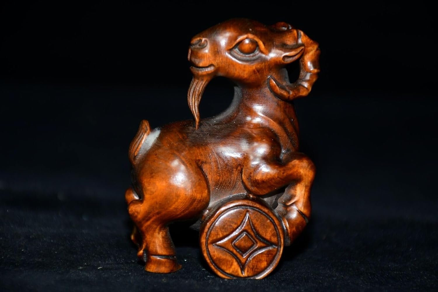 Collection Boxwood Sheep Wealth Statues Handmade Decor