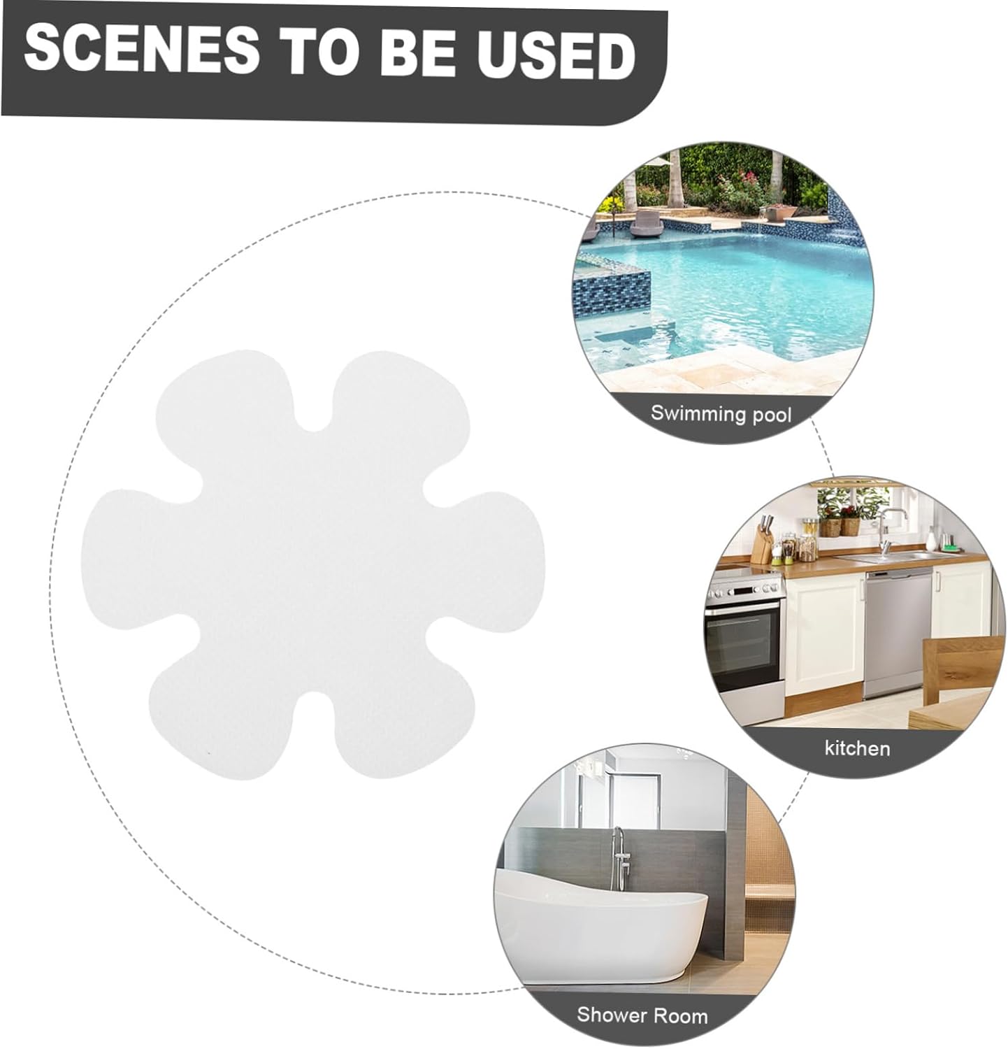 Non-Slip Flower Decal for Bathtub Quick Install