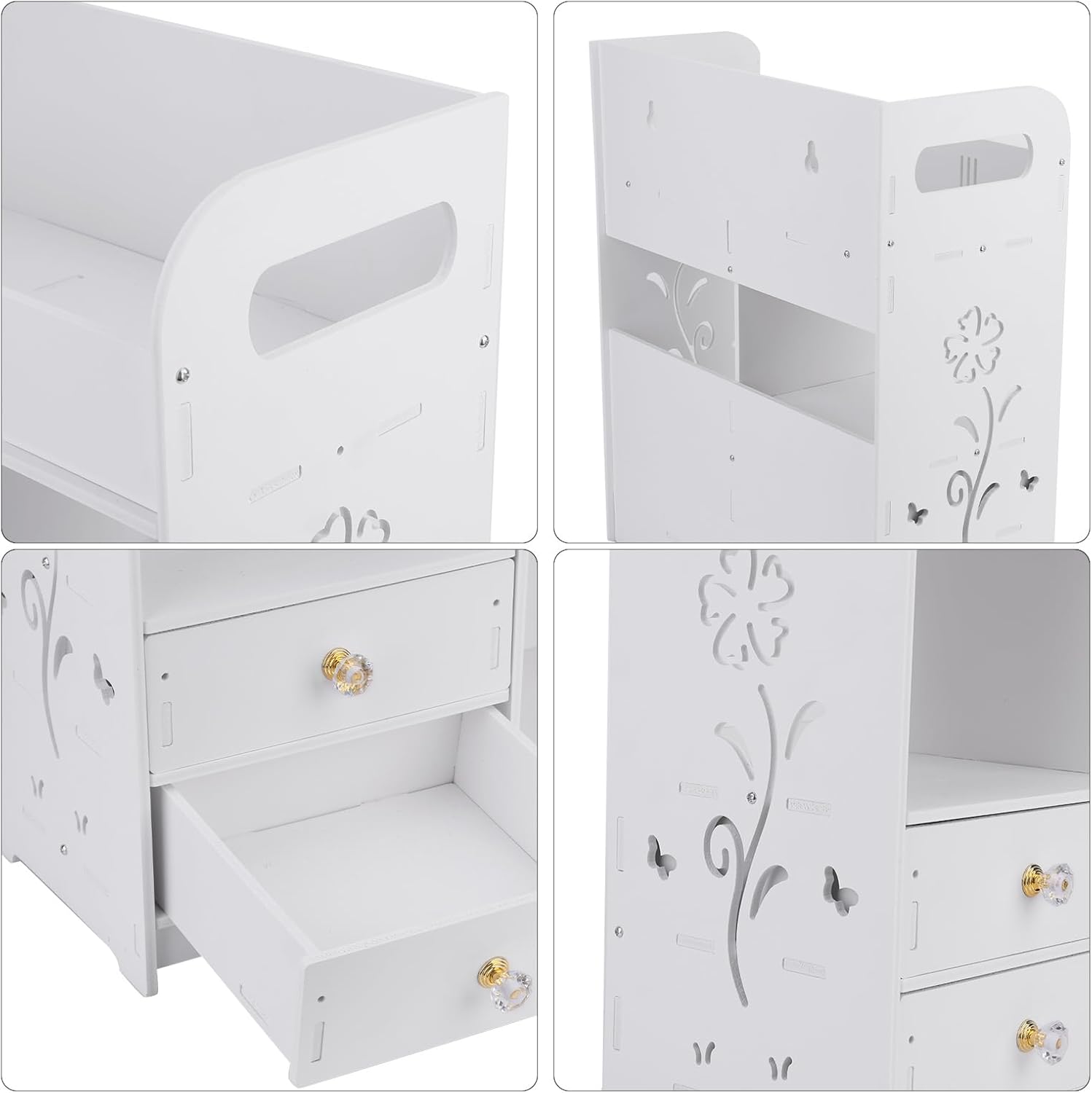 GizmoSynth Bathroom Cabinet with 2 Drawers Shelves