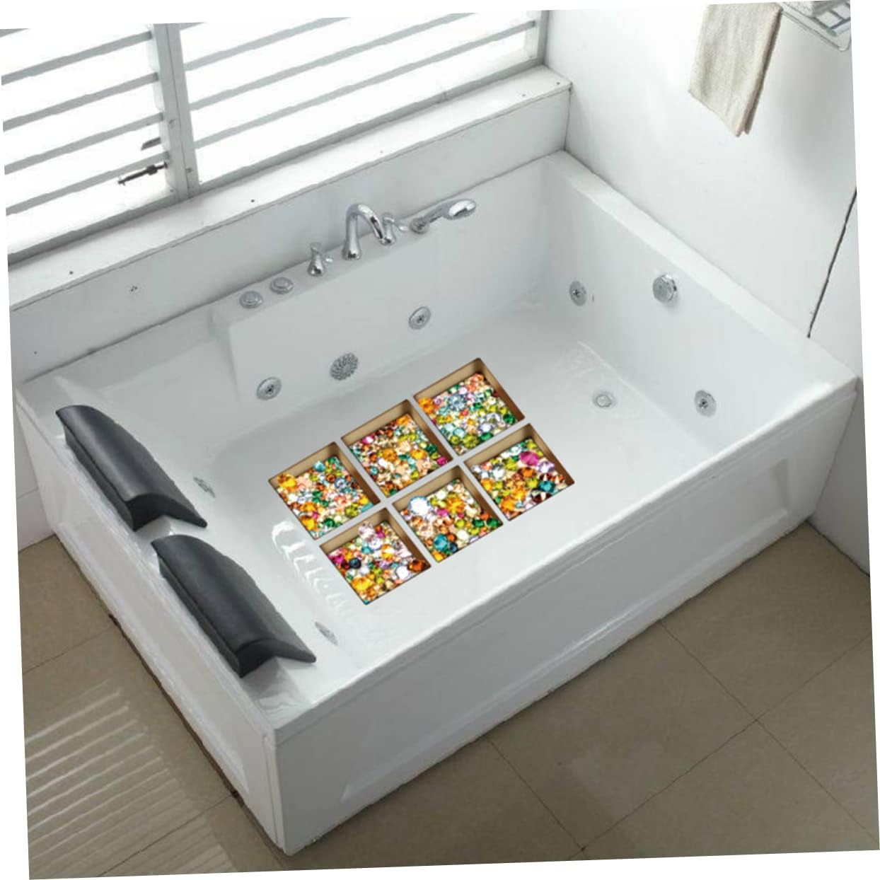 SOPOTUTU 6 Pcs Non-Slip Bathtub Stickers Decals