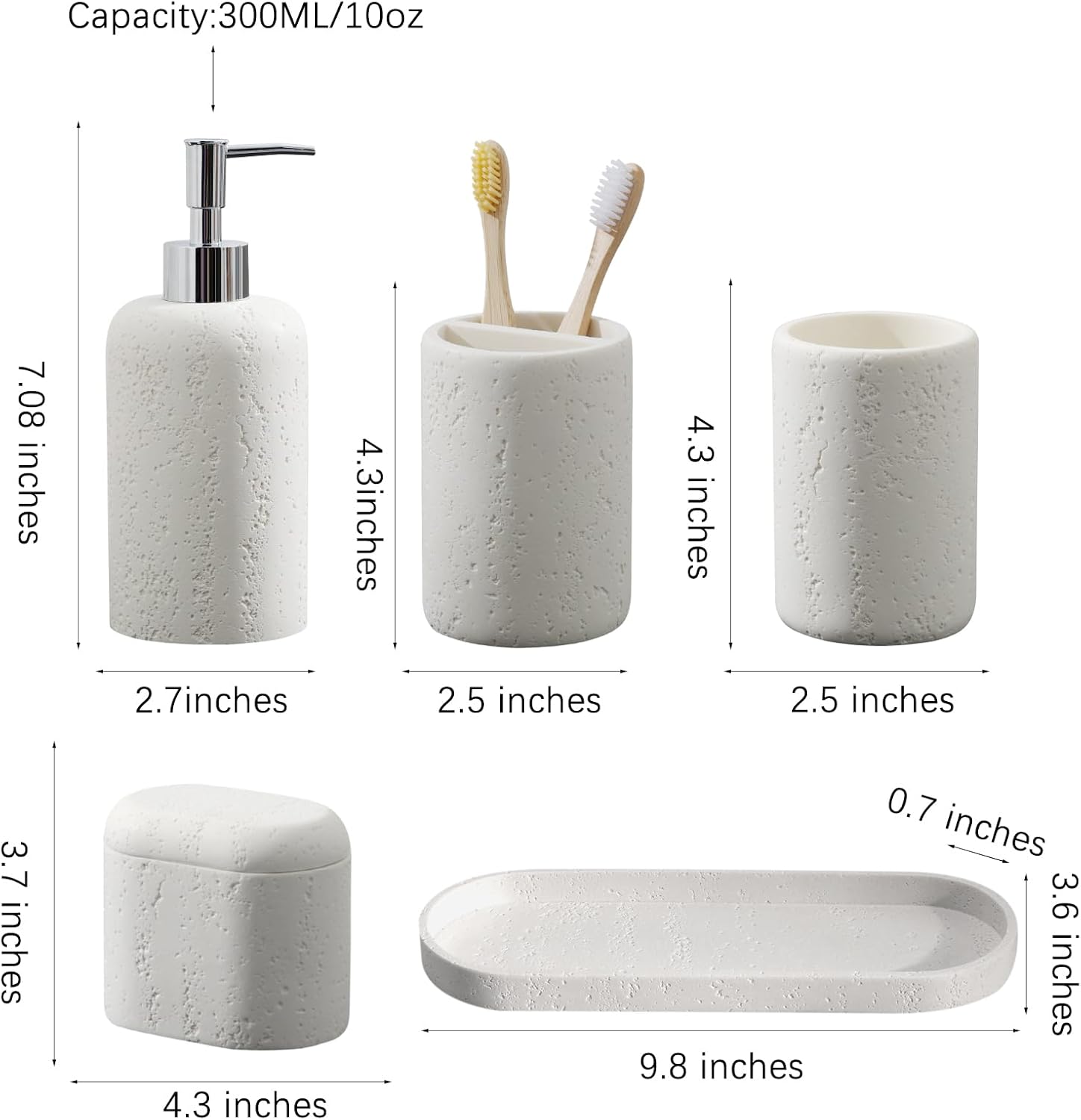Haocoott 5PCS Modern Bathroom Accessory Set