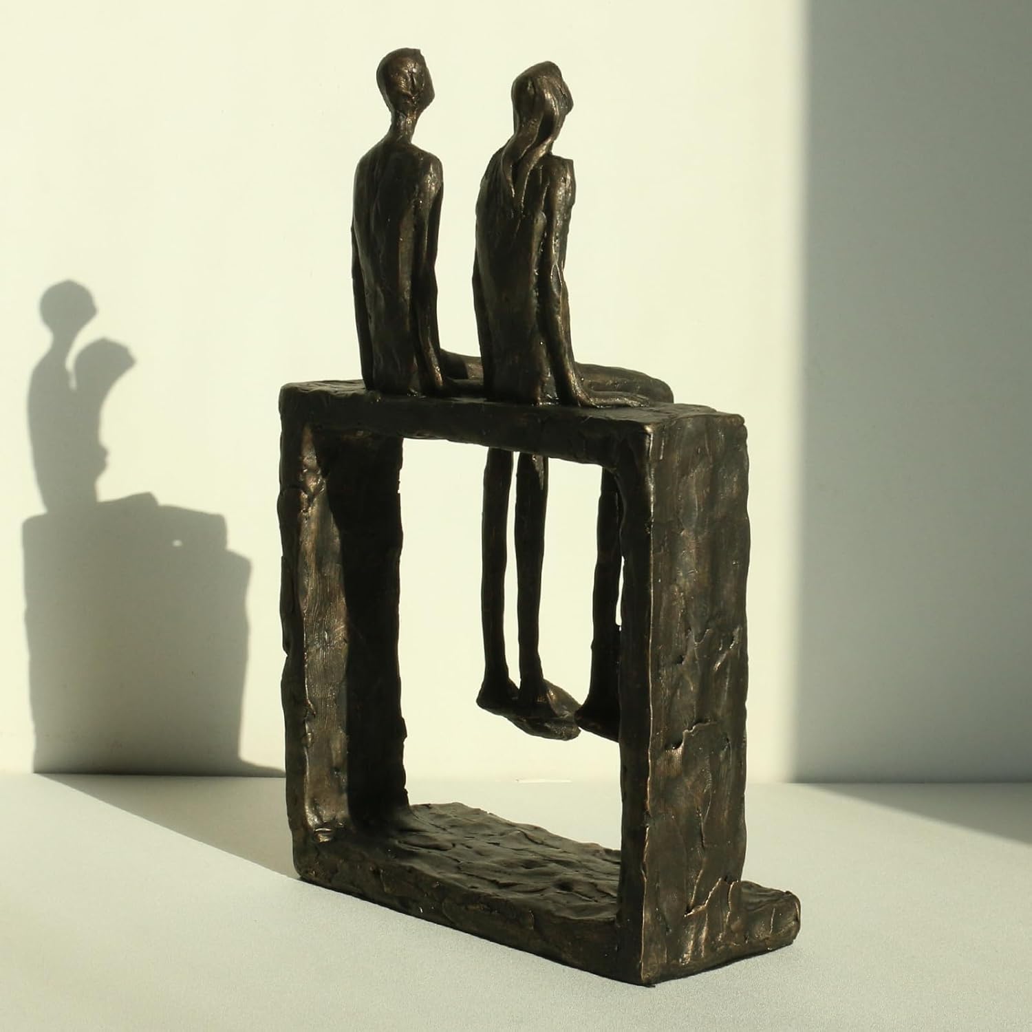 Lukitas Abstract Couple Statue - Bronze Resin Home Decor