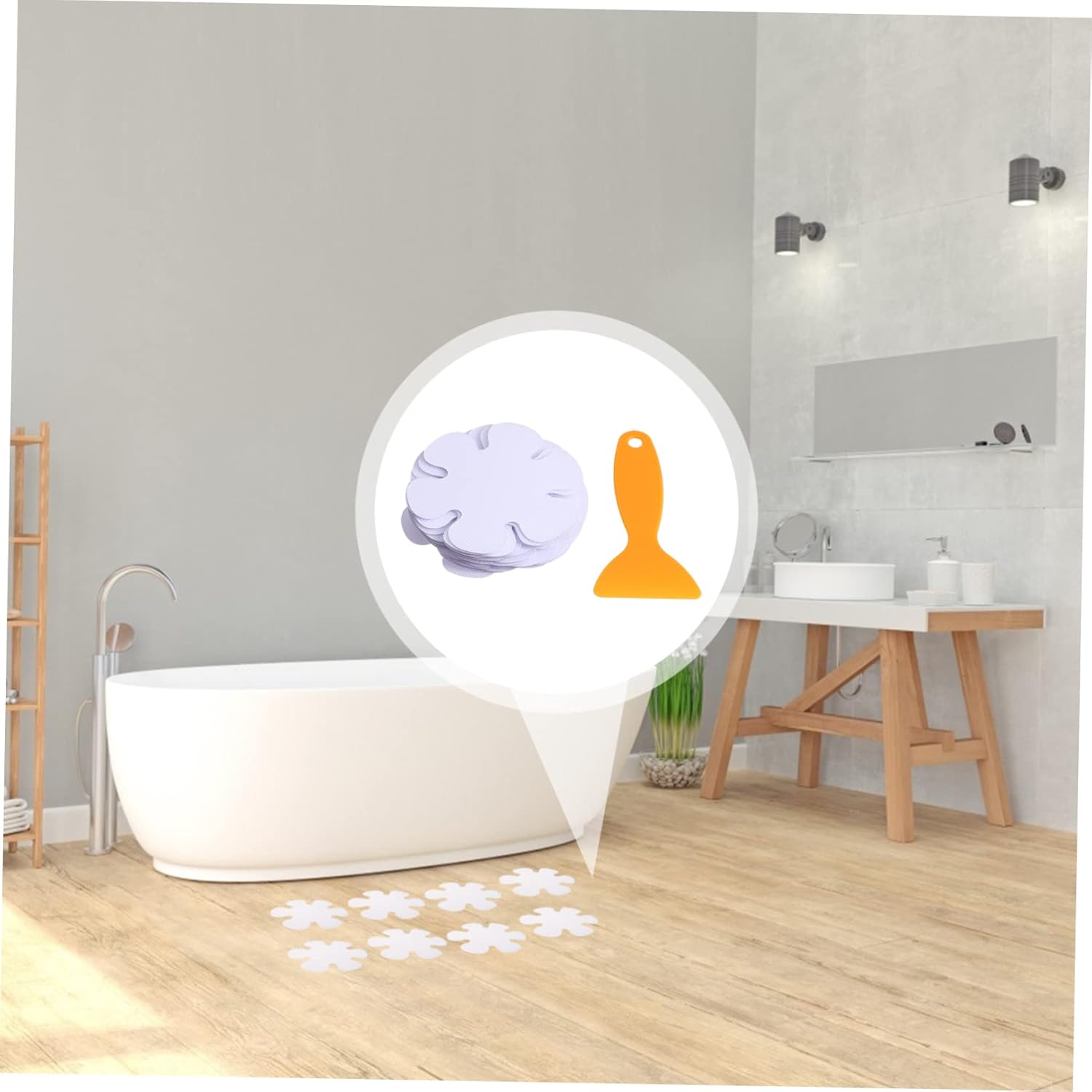 20Pcs Flower Shaped Nonslip Bath Stickers
