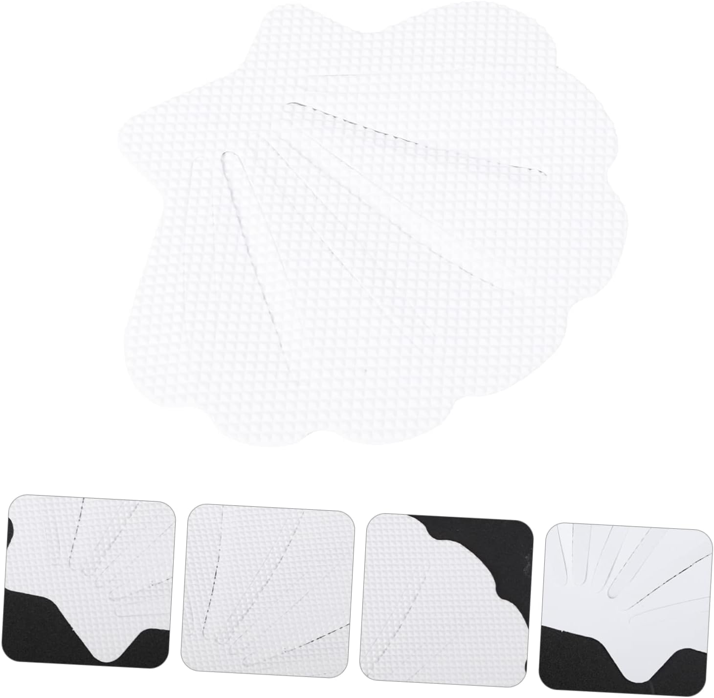 12pcs Non-Slip Bathtub Stickers with White Sea Shell Design