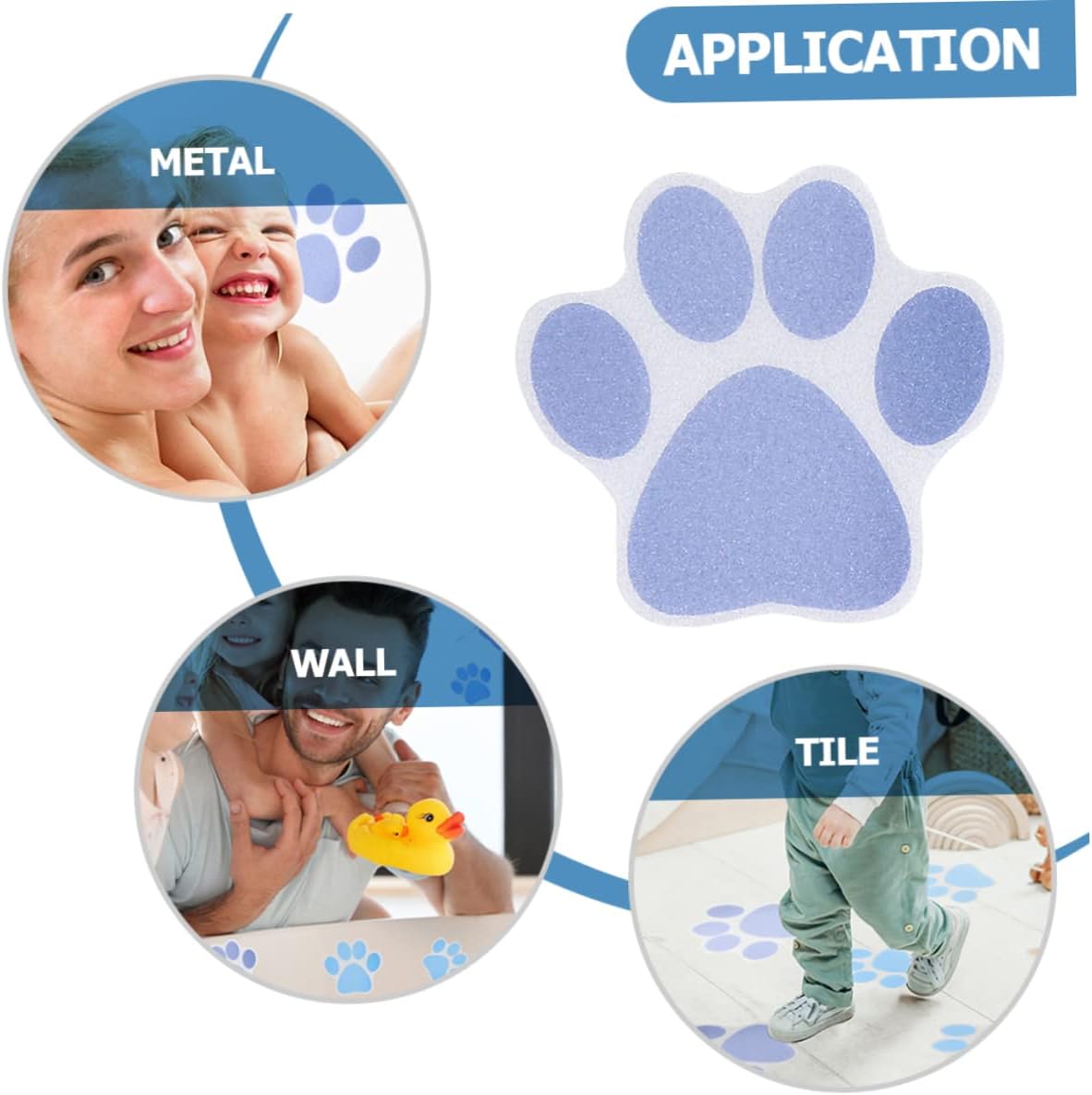 VOSAREA 10Pcs Dog Paw Print Non-Slip Bath Tub Stickers