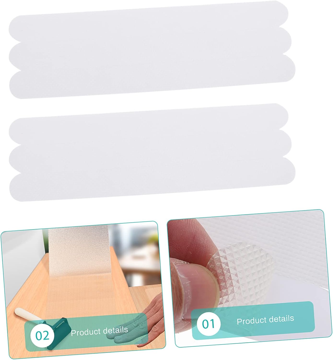 FIXOSHEE 36pcs Non-Slip Bath Stickers Anti-Slip Strips