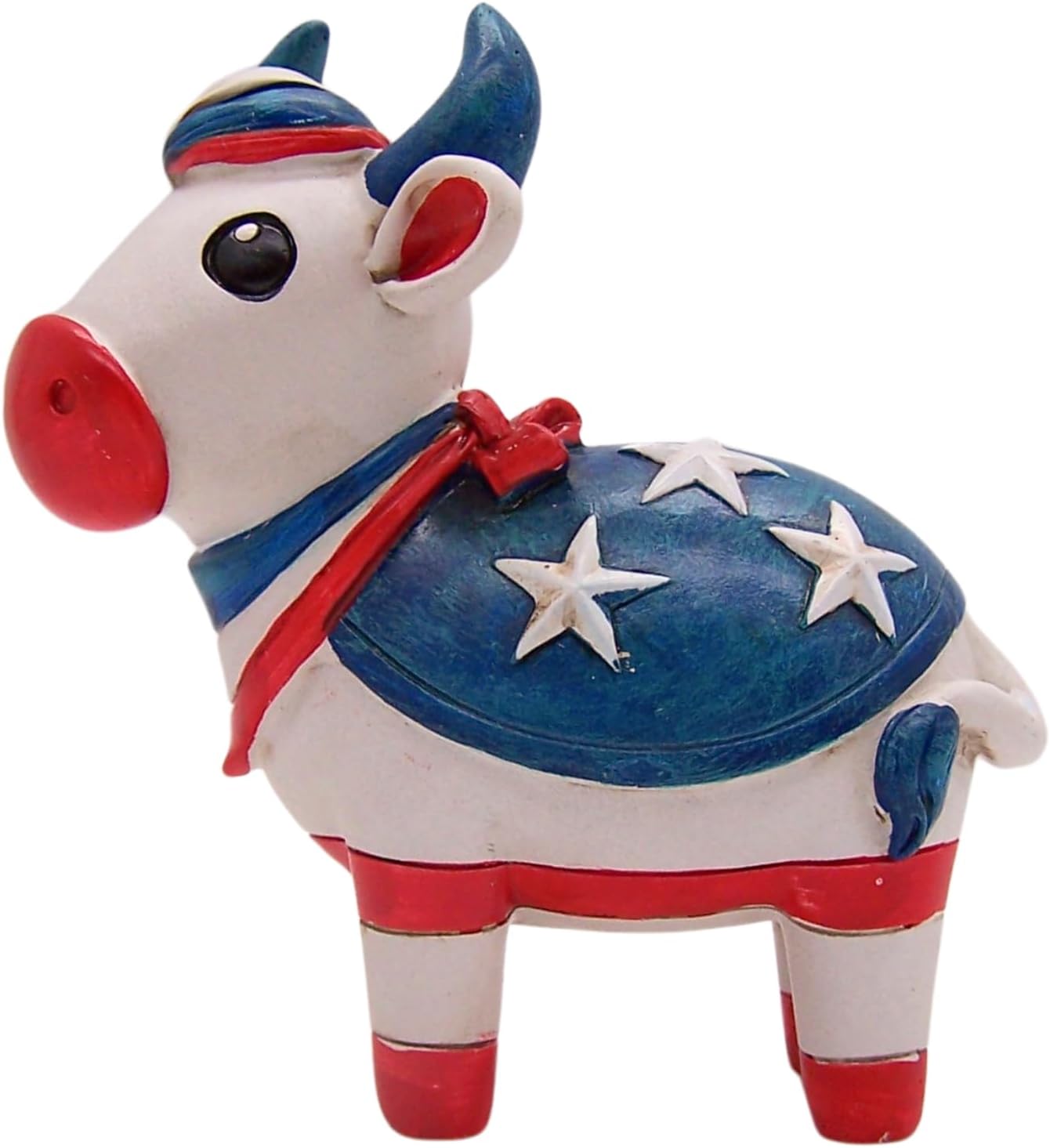 Patriotic Cow with Flag Figurine 5-Inch Home Decor