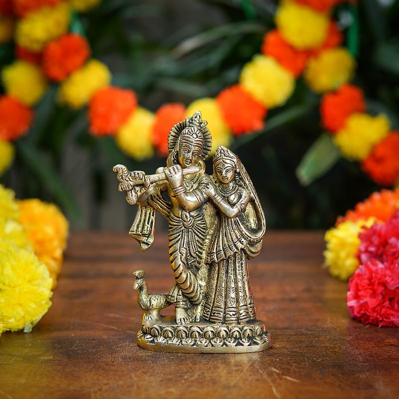 Statuestudio Brass Radha Krishna Idol 55 Inch 1