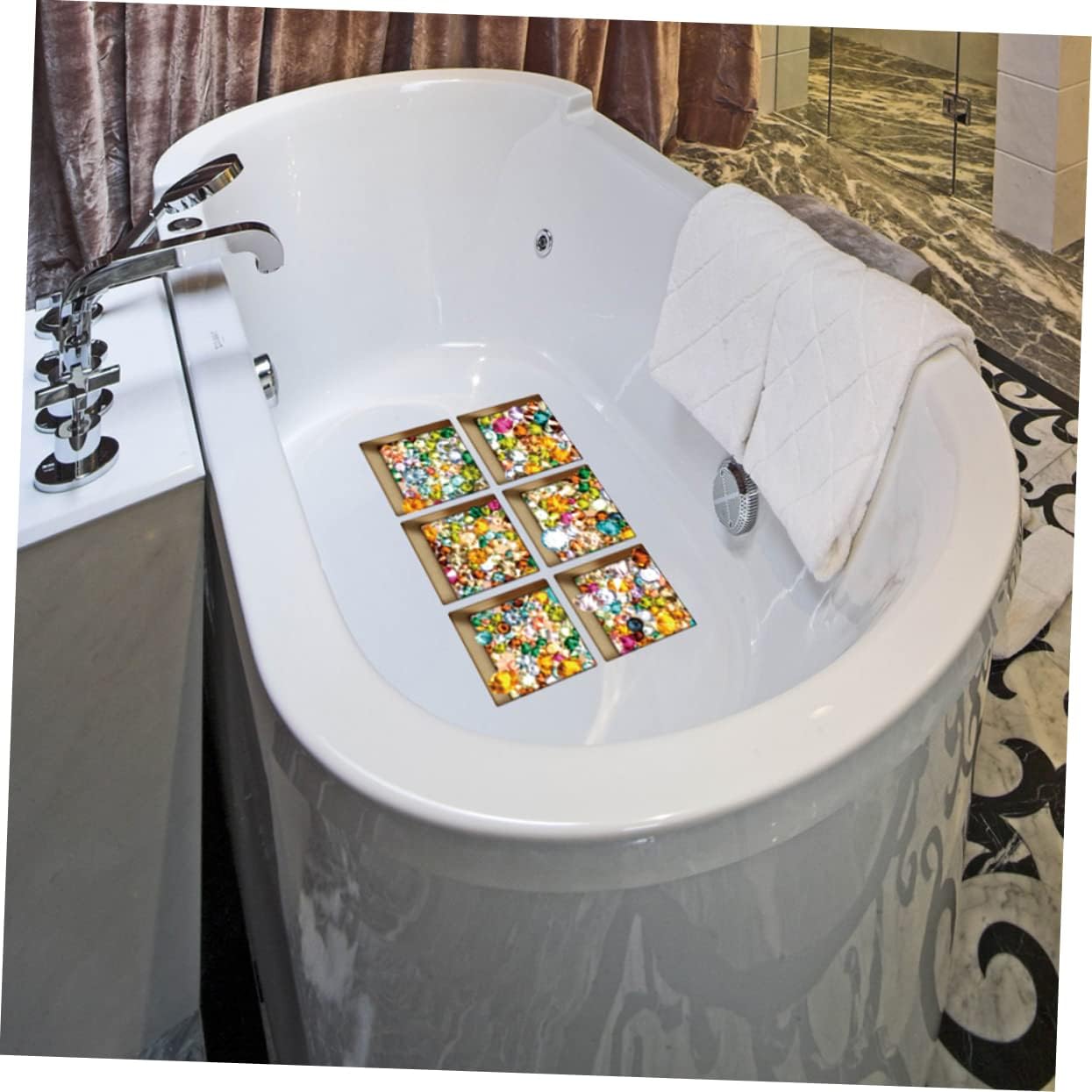 SOPOTUTU 6 Pcs Non-Slip Bathtub Stickers Decals