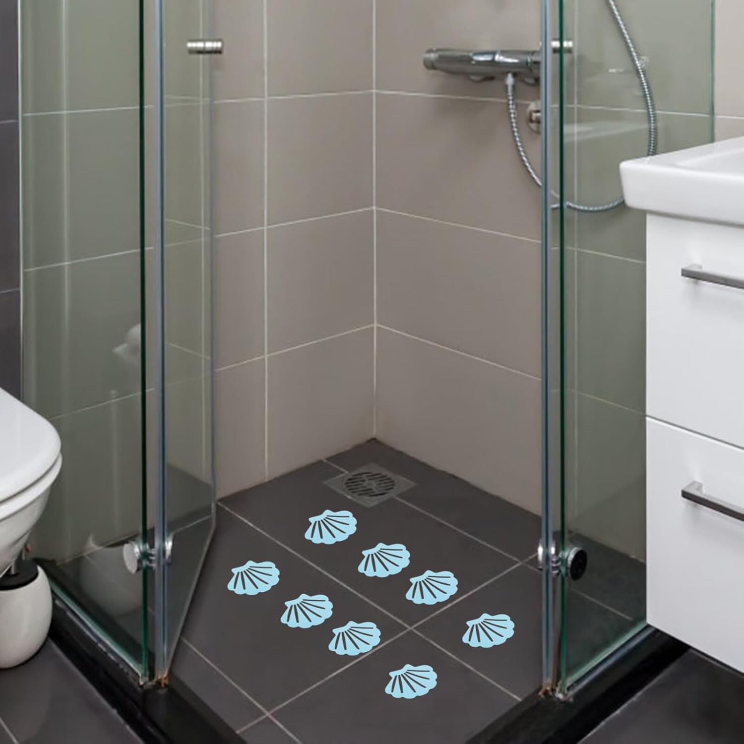 ABOOFAN 12pcs Shell-Shaped Non-Slip Bath Stickers