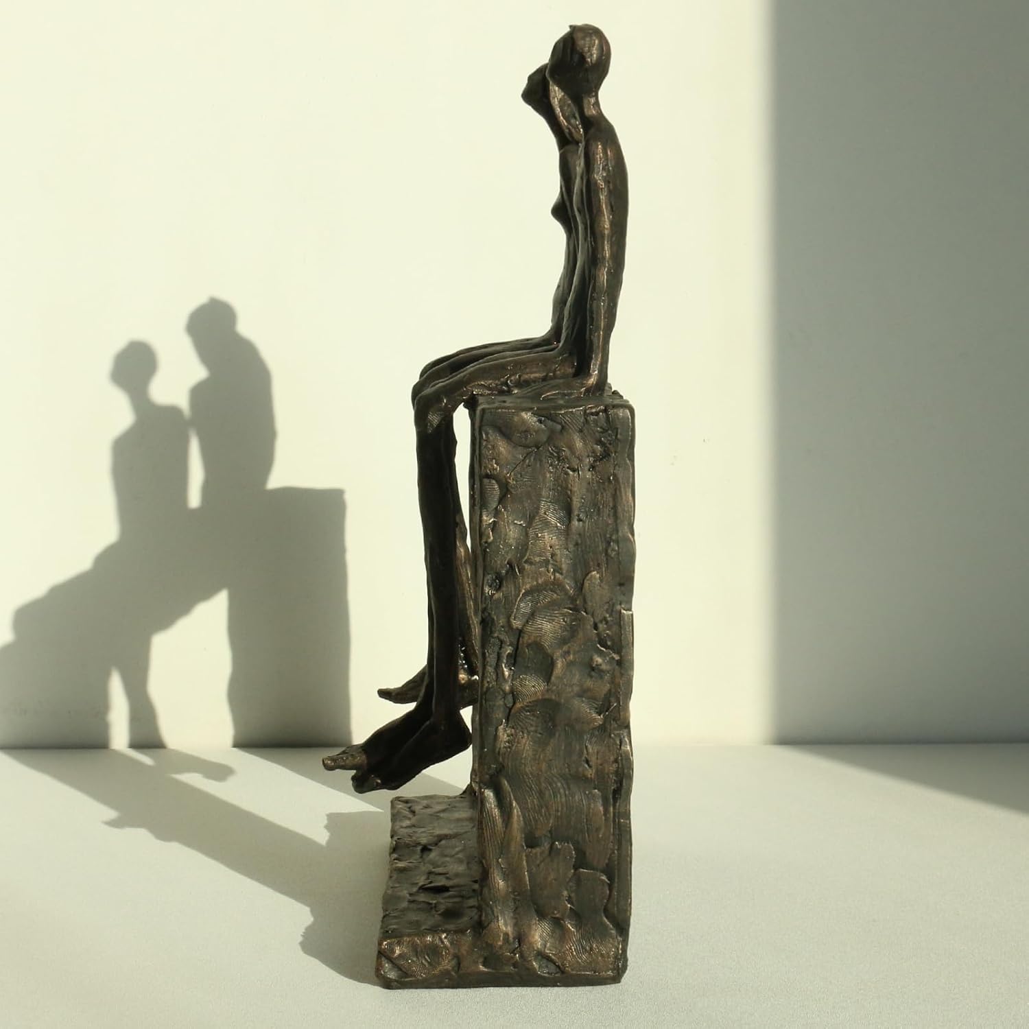 Lukitas Abstract Couple Statue - Bronze Resin Home Decor
