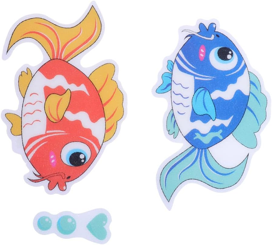 Cabilock 6pcs Bathtub Non-Slip Stickers Fish Design