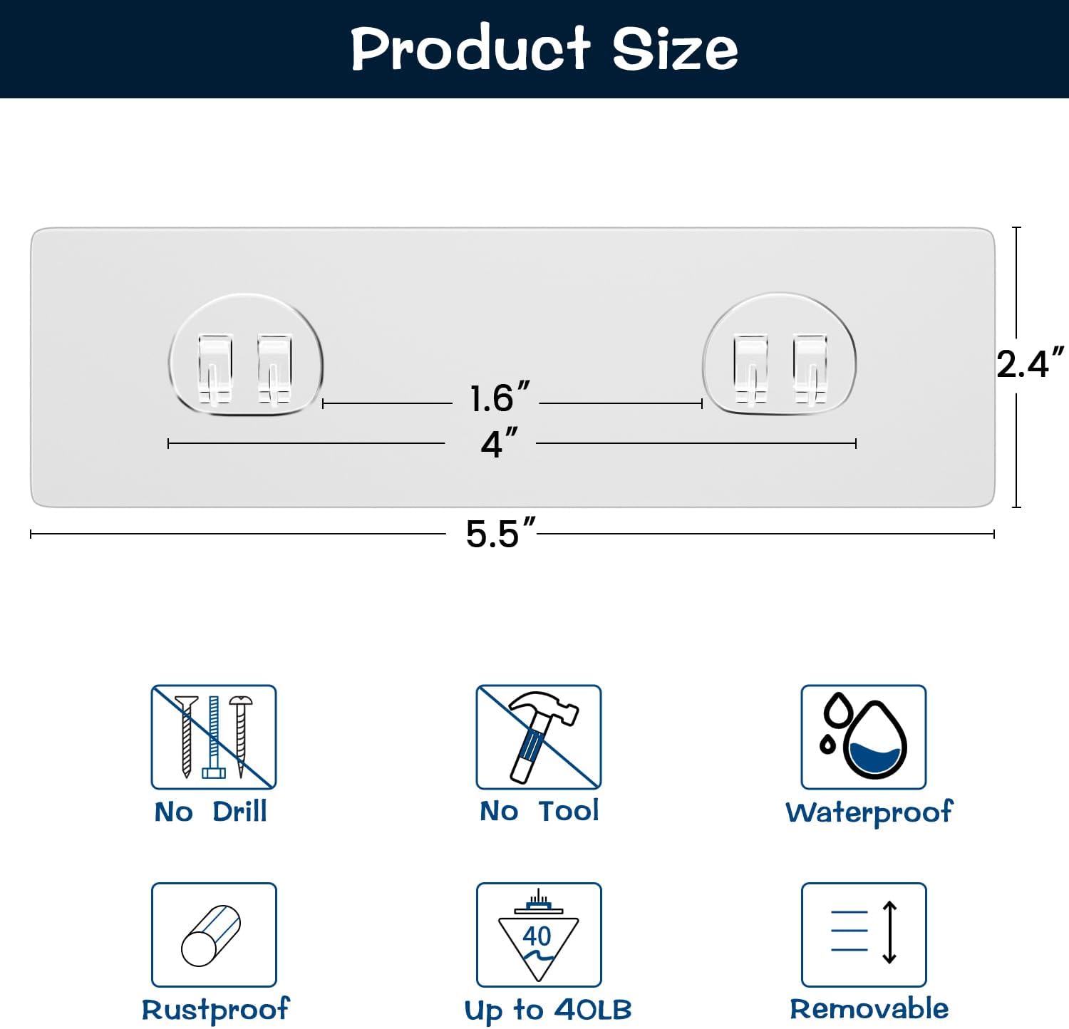AKTECKE Shower Caddy Replacement Stickers 4 Pack