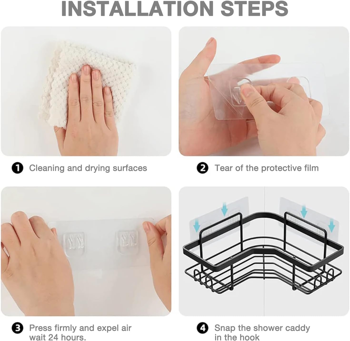 OTCO 4 Pack Shower Caddy Adhesive Replacement Stickers