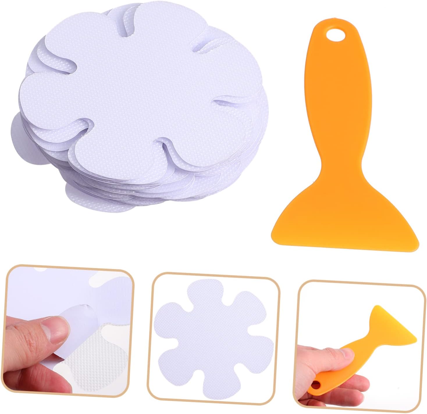 Mobestech 20pcs Non-Slip Flower Bathtub Stickers