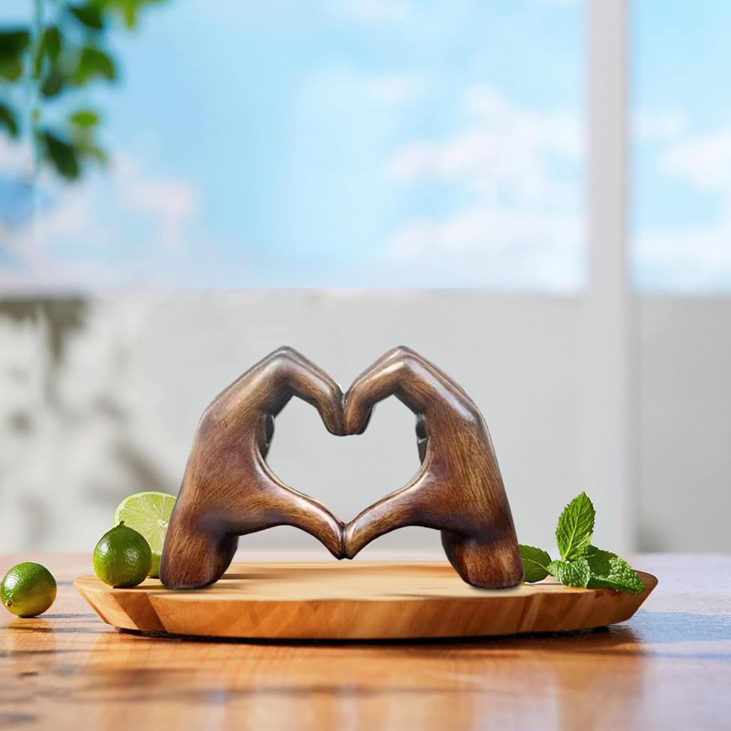 Sturdy Heart Hands Sculpture Home Decor Figurine