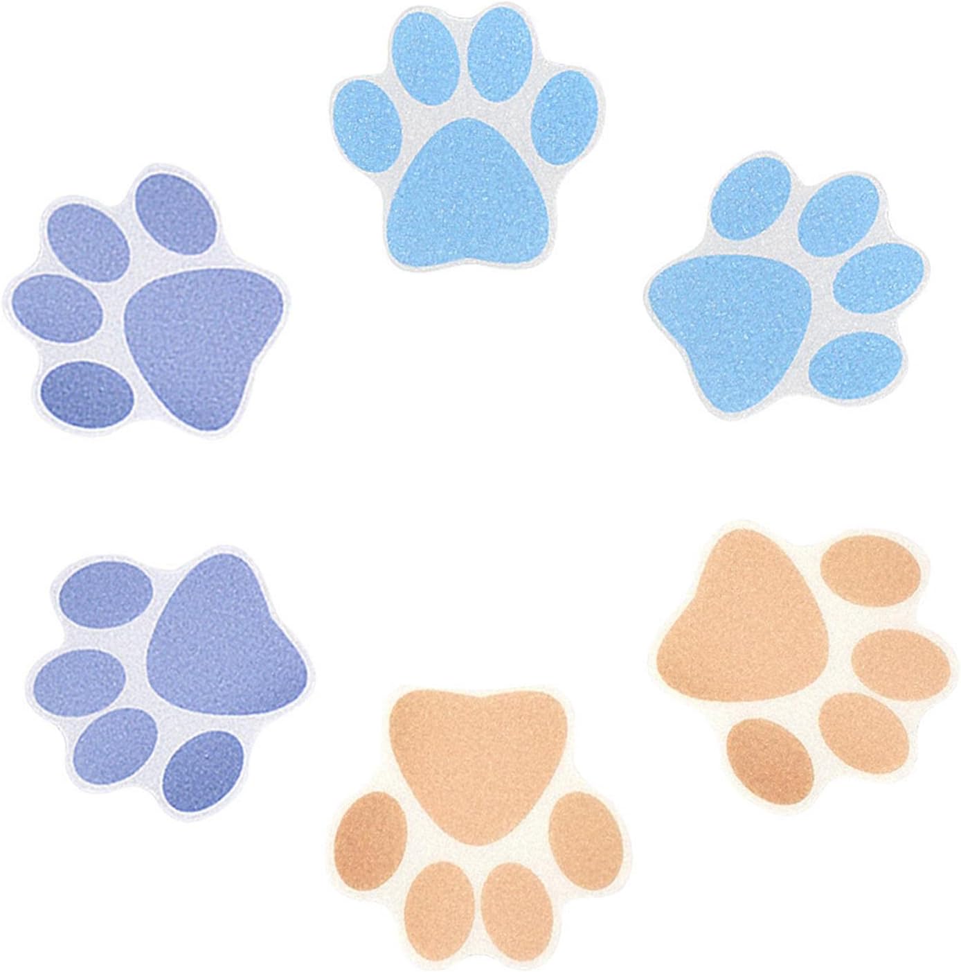 10pcs Nonslip Bathtub Dog Paw Stickers Anti Slip Appliques Brown