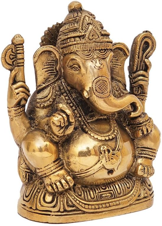 Statuestudio Brass Ganesha Idol Showpiece